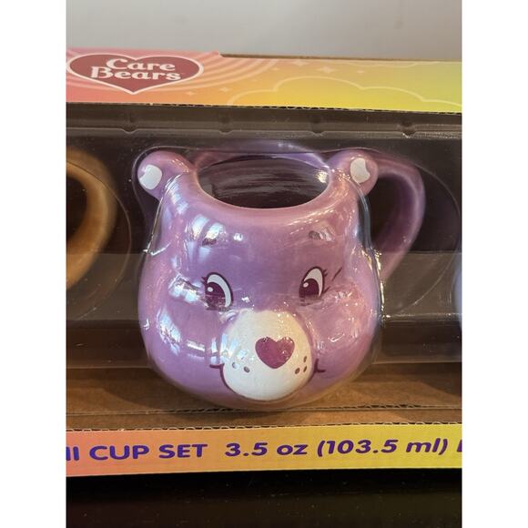 Care Bears Ceramic Sculpted Mini Mugs 3.5 oz Set Of 4 Pop Culture Retro - Picture 4 of 6